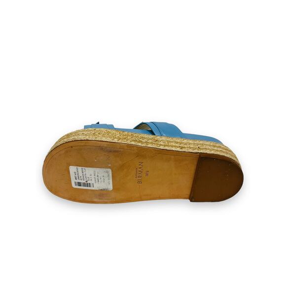 ALEXANDRE BIRMAN Blue Leather Knotted Clarita Platform Espadrille Slide EU 36.5 - Picture 7 of 9